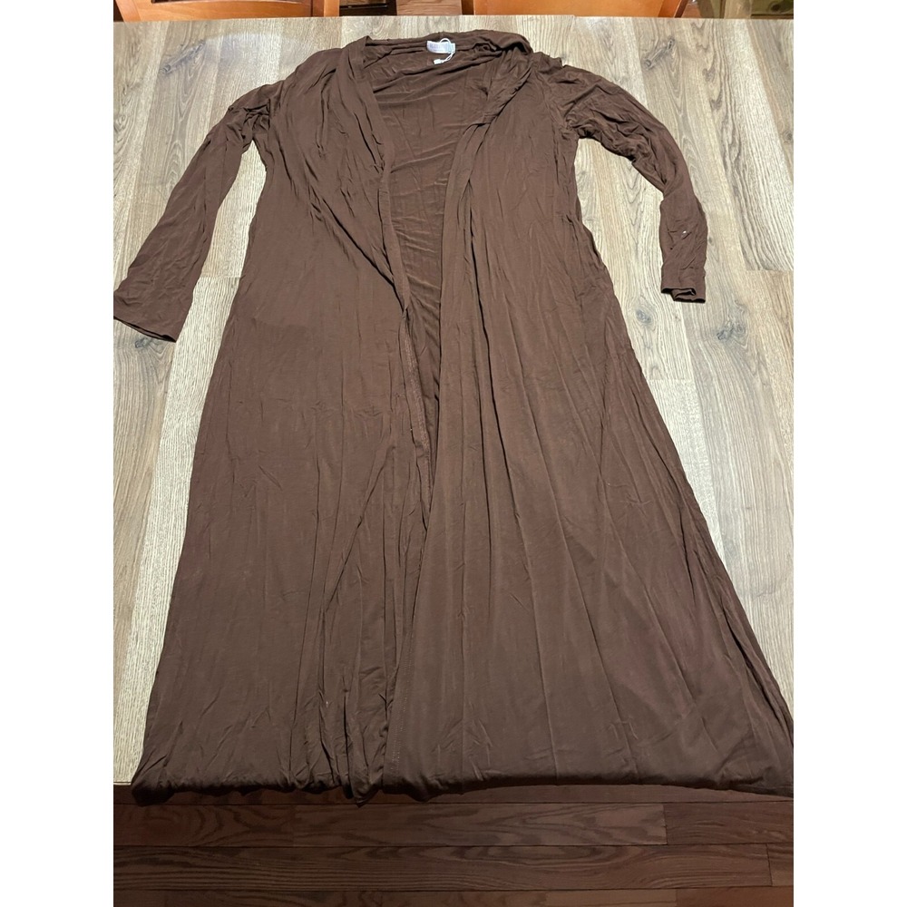Bluetime Sweater, Women's Size 2XL, Brown, Open Cardigan Long